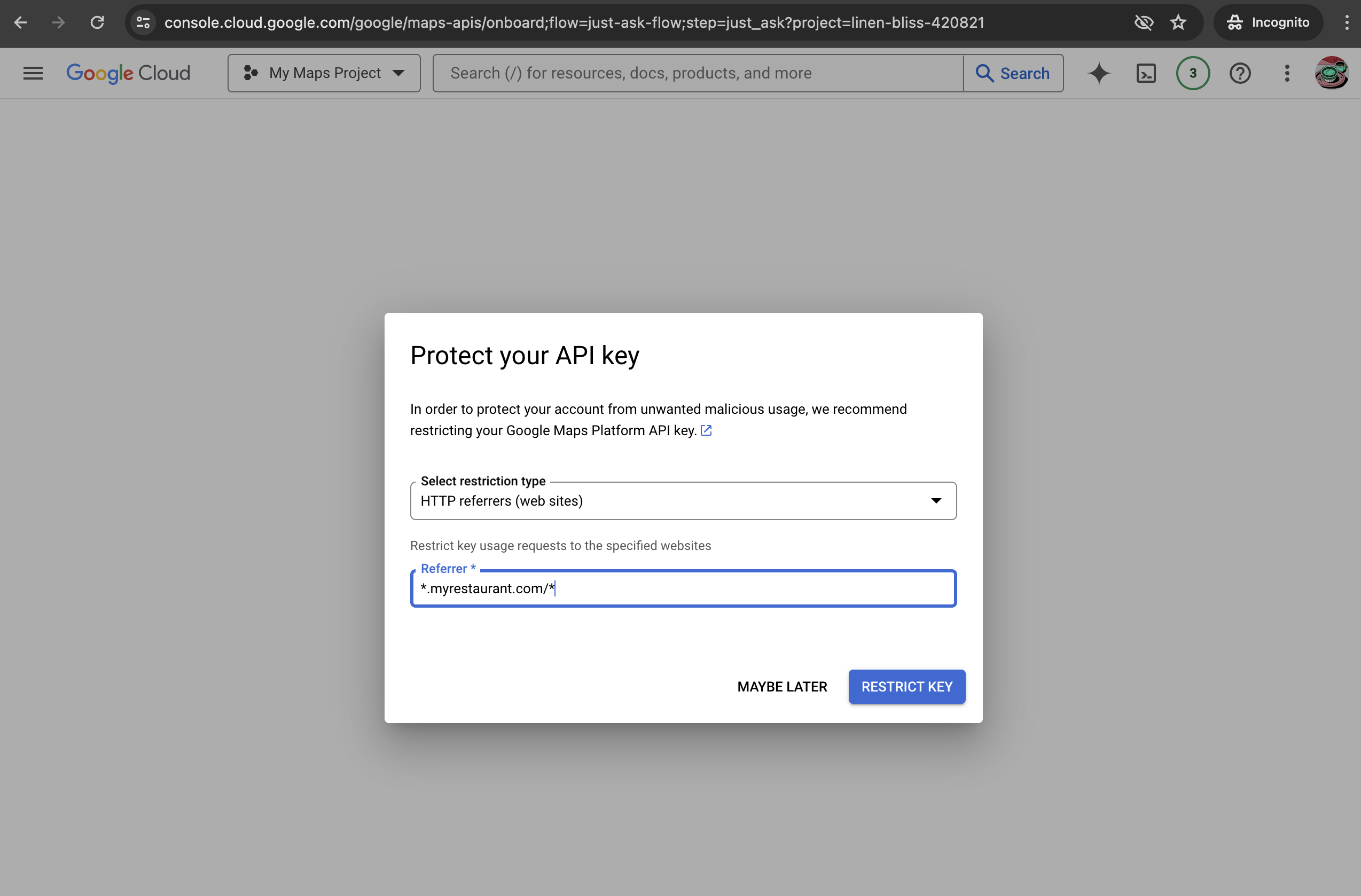 Website restriction entry