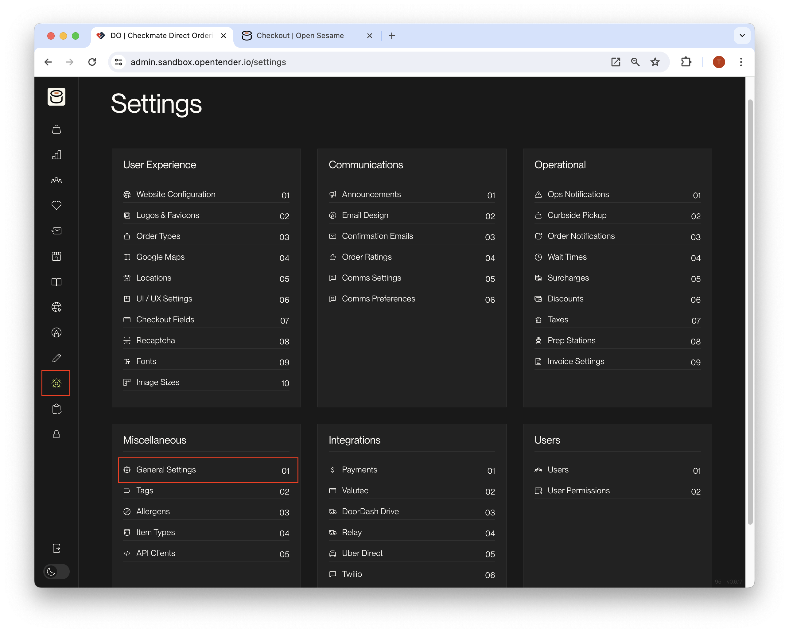 General Settings