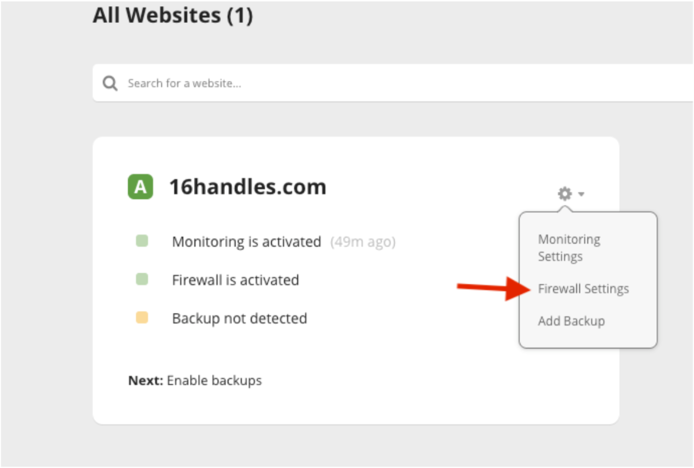 Firewall Settings in Sucuri