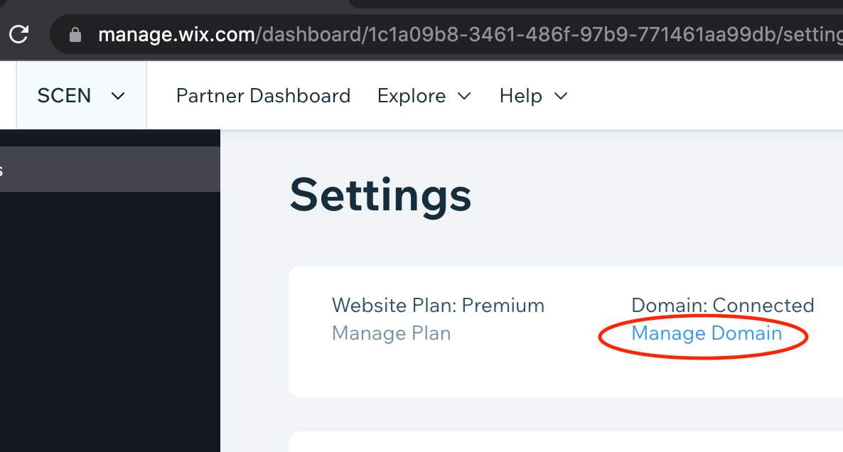 Manage Domains in Wix