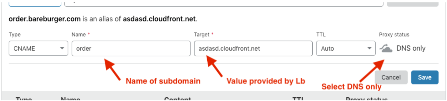 Save the record in Cloudflare