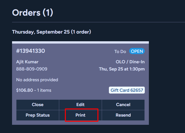 Packaging Slip Screenshot