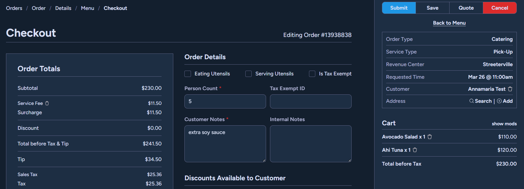 Create Quote Screenshot