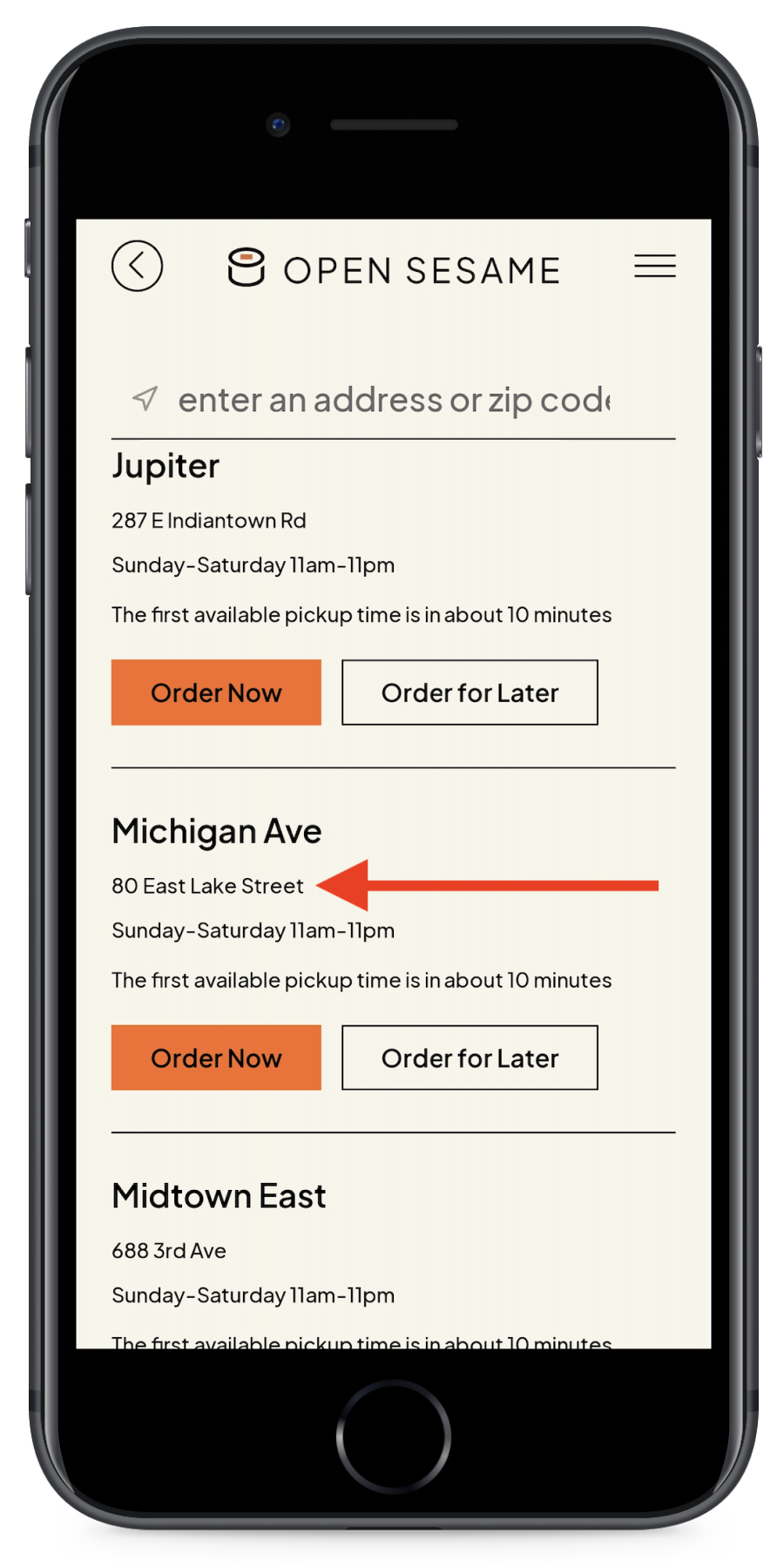 Google Maps opening from the store address