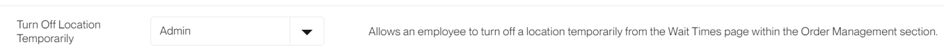 Turn Off Location Temporarily permission setting