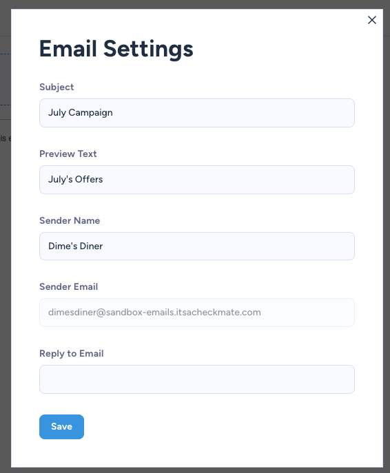 Email Settings