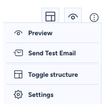 Email menu options