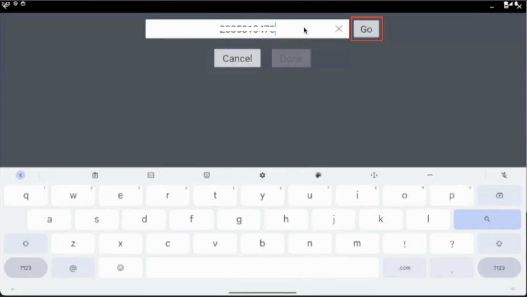 Go button to search for the guest
