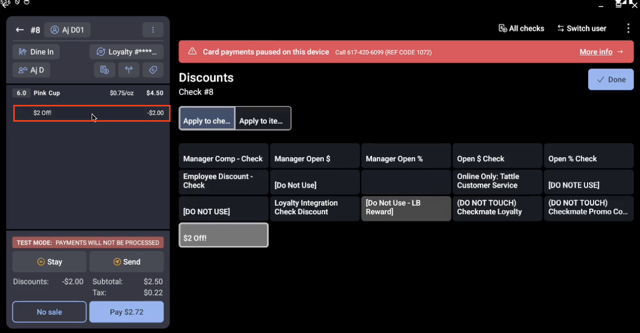 Applied discount link
